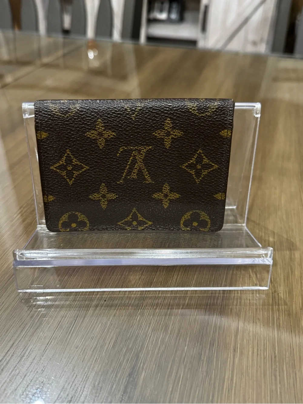 Louis Vuitton Monogram LV Canvas Porte 2 cartes Vertical Pass Card Case Wallet